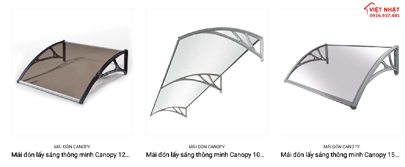 Các loại mái che Canopy lấy sáng của thương hiệu Việt Nhật