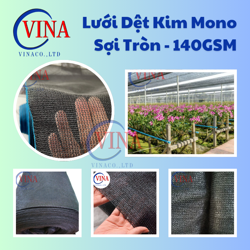 Lưới che nắng dệt kim hỗ trợ cải thiện thông gió và sự khuếch tán ánh sáng, giữ cho không gian trồng cây luôn mát mẻ.